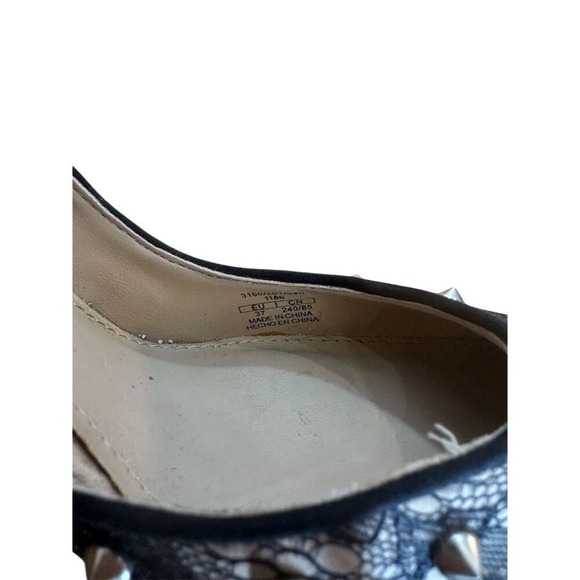 Women's Black Lace Studded Stiletto Heels Pointed Toe Party Shoes - Picture 5 of 5